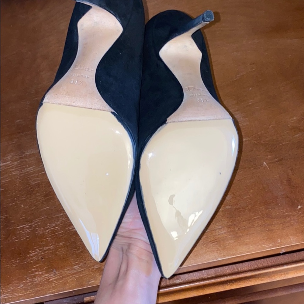Vintage Christian Dior Black Suede Pump, 38.5 - Picture 4 of 4